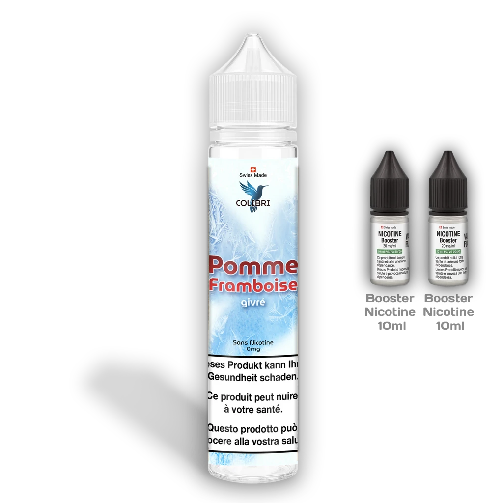 E-liquide COLIBRI Pomme Framboise Givré – Shortfill 6 mg
